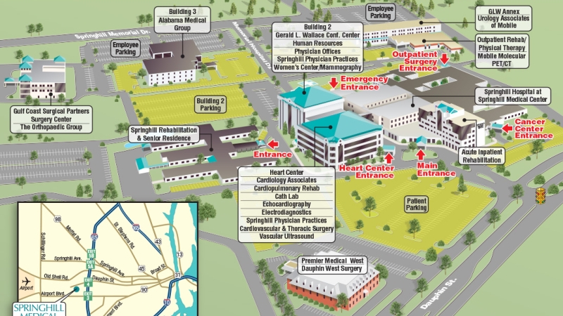 Springhill Medical Center Aerial Map, Oct 2025