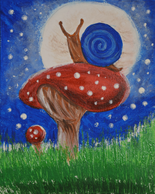 Snail at Full Moon